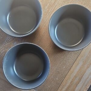 Set of 6 Gray/ Matte Black Bowls